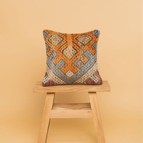 Turkish Cushion Sultan - Upcycled from vintage rugs, 40x40cm, wool