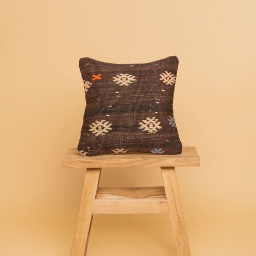 Turkish Cushion Nihayet - Upcycled from vintage rugs, 40x40cm, wool
