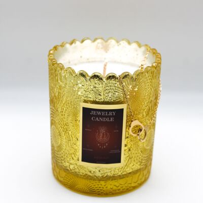 Gold stainless steel jewel candle - ORANGE FLOWER