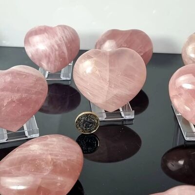 Cuore di cristallo di quarzo rosa - Rosa hrt 150/250