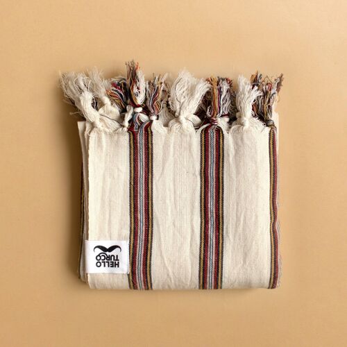 Turkish Towel Didem - Natural look, lightweight, robust, handwoven by using original organic Turkish cotton