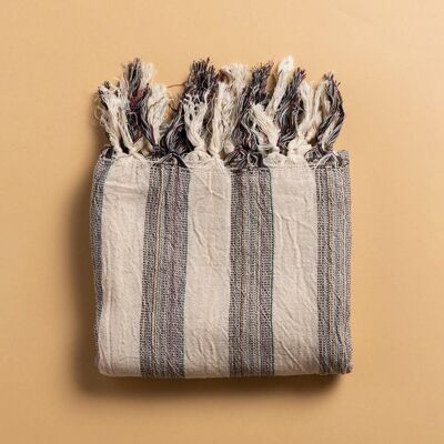 Asciugamano turco Sade - Elegante, dall'aspetto naturale, a righe tradizionali, tessuto a mano utilizzando cotone turco biologico originale