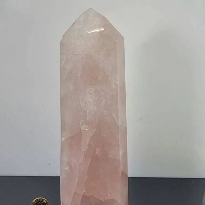 Prisma de cristal de cuarzo rosa grande - Prisma de 5 rosas