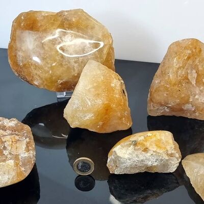 Golden Healer Quartz Crystal Half Polished