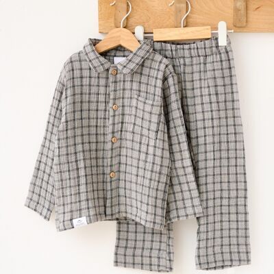 Organic cotton shirt pajamas - Gray