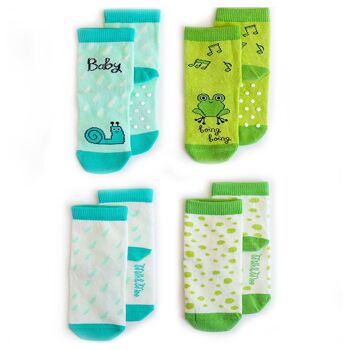 Milk&Moo Ensemble de 4 chaussettes pour bébé Cacha Frog et Sangaloz, 12-24 mois 3