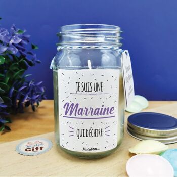 Bougie Jar  "Marraine qui déchire" 1