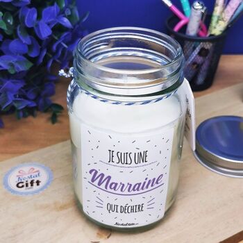 Bougie Jar  "Marraine qui déchire" 3