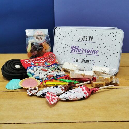 Buy wholesale Candy box from the 60s Godmother who rocks (Metal box)