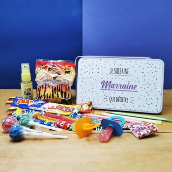 Coffret bonbons des années 90 "Marraine qui déchire"  (Boîte en métal) 1