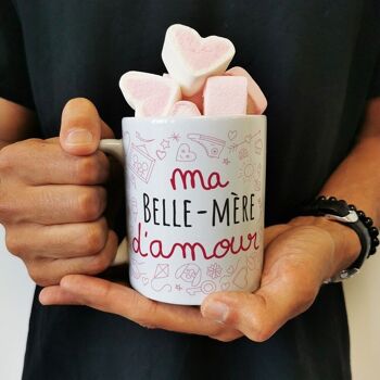 Mug "Belle-mère d'amour" et ses guimauves coeurs x10 3