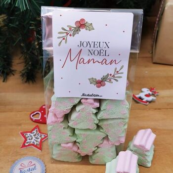 Sachet de guimauve sapin de Noël x 10 - "Joyeux Noël Maman" 2