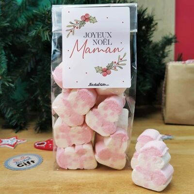 10 sacchetti di marshmallow con pupazzo di neve - “Buon Natale mamma”