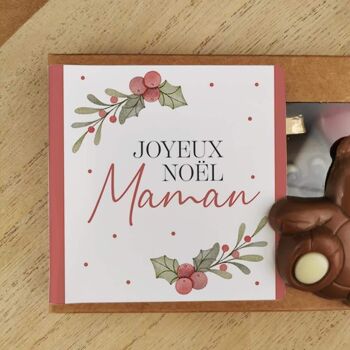 Oursons au chocolat au lait x3 "Joyeux Noël Maman" 4