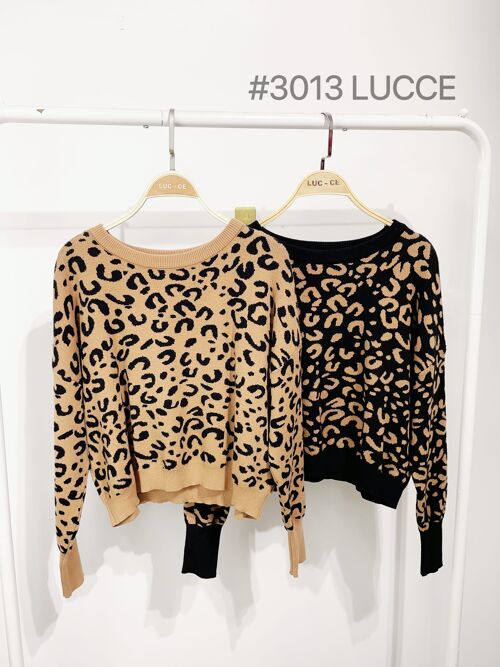 Pull imprimé léopard - 3013