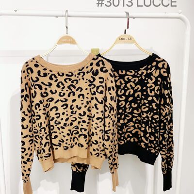 Pullover mit Leopardenmuster – 3013