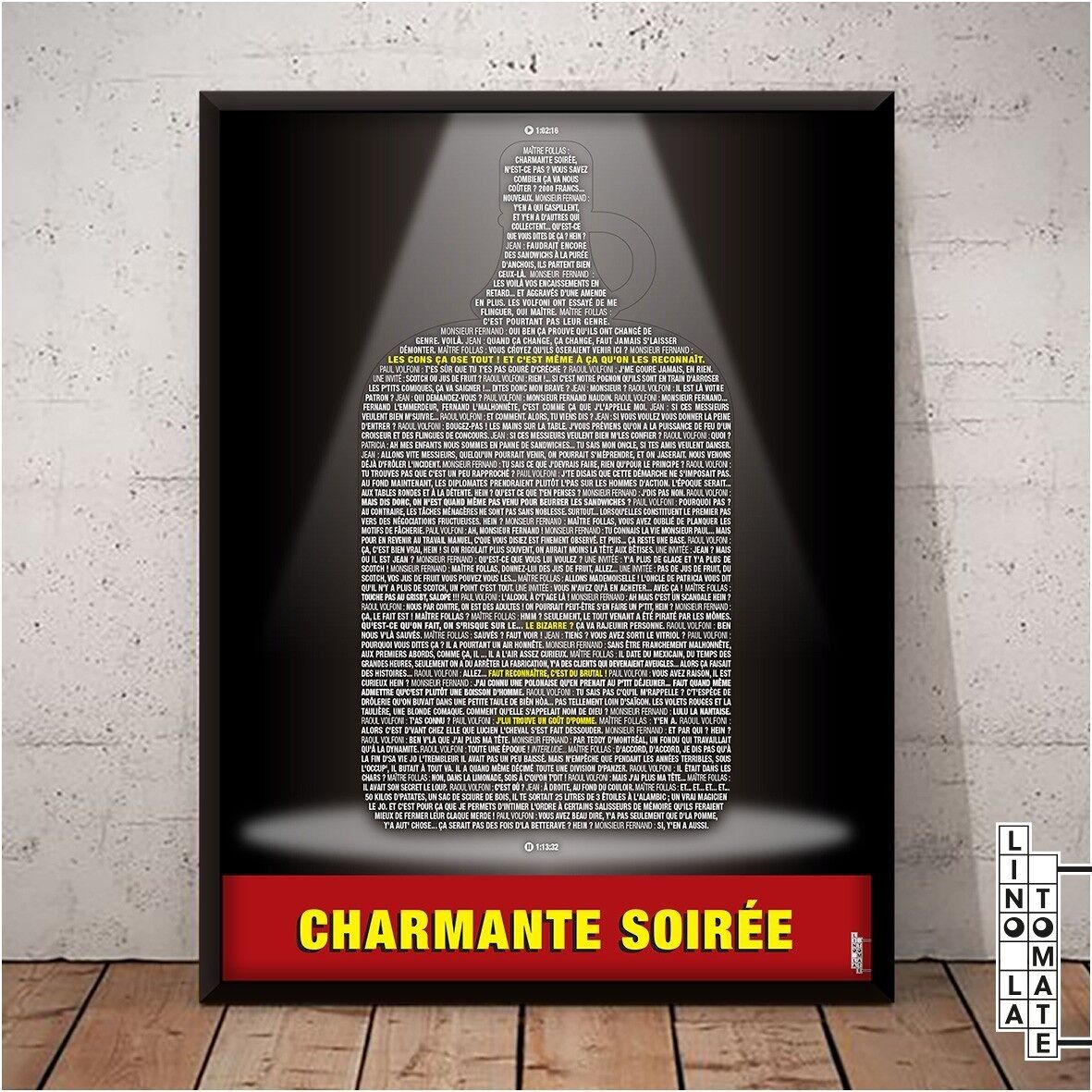 Póster Lino el Tomate L047f
Homenaje de Lino la Tomate a “LES TONTONS FLINGUEURS” (diálogos) (versión francesa)
Georges Lautner, Lino Ventura, Bernard Blier