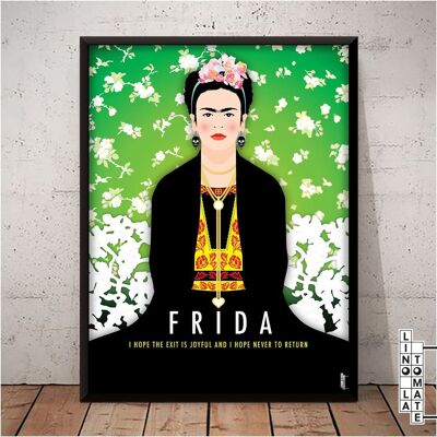 Poster Lino die Tomate L106e
Hommage von Lino la Tomate an „FRIDA“ (englische Version)
Frida Kahlo