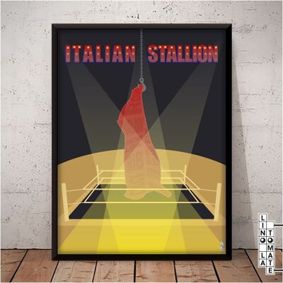 Poster Lino die Tomate L162e
Lino la Tomates Hommage an „ROCKY“ (englische Version)
Rocky Balboa, Sylvester Stallone