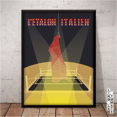 Affiche Lino la Tomate L162f
Hommage de Lino la Tomate à « ROCKY » (version française)
Rocky Balboa, Sylvester Stallone