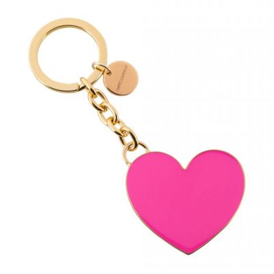 Herz Schlüsselanhänger, pink/gold