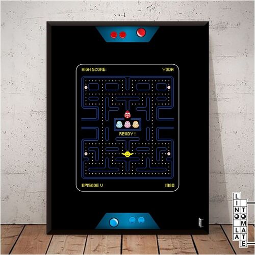 Affiche Lino la Tomate L230e
Hommage de Lino la Tomate à « STAR WARS V, L'Empire contre-attaque » « STAR WARS V, The Empire Strikes Back » (english version)
Pixel Art, Pac-Man