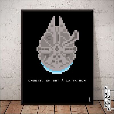 Poster Lino il Pomodoro L234f
Omaggio di Lino la Tomate a “STAR WARS” (Millennium Falcon) (versione francese)
Arte pixelata