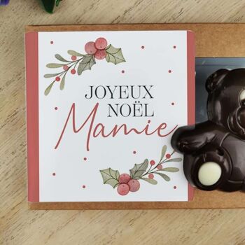 Oursons au chocolat noir x3 "Joyeux Noël Mamie" 4