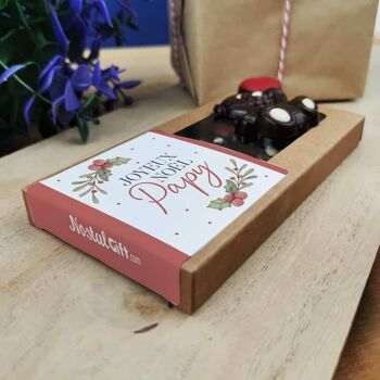 Oursons au chocolat noir x3 "Joyeux Noël Papy" - Cadeau de Noël 2