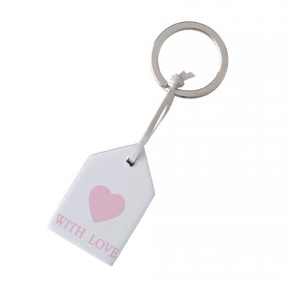 Schlüsselanhänger Minihaus WITH LOVE, rosa