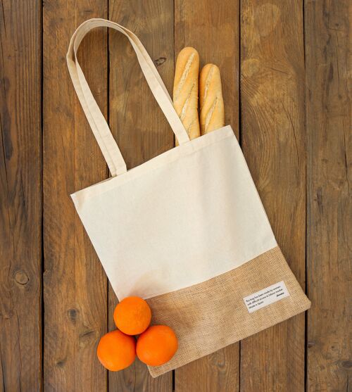 25 Organic cotton and jute bags 36x40 cm  - Ecological - Handmade - Compostable