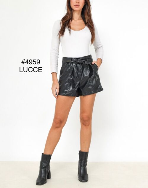 Short en simili cuir -4959