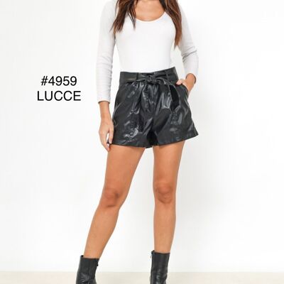 Faux leather shorts -4959