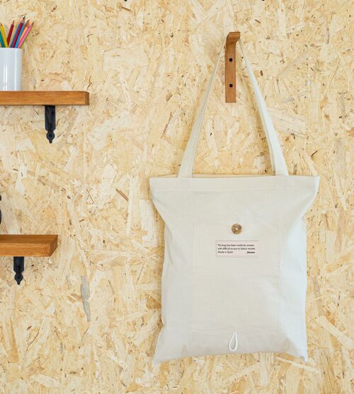 50 Foldable Organic Cotton Bags 40x45 - Reusable - Handmade - Ecological