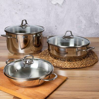 Set di pentole in acciaio Serenk Modernist da 6 pezzi