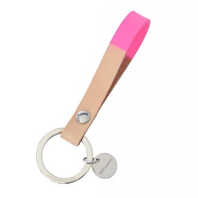 Schlüsselanhänger, Strap, Leder, pink