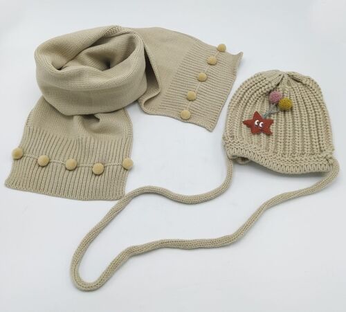 Set cappello e sciarpa, Confezione regalo per neonato, art. 203009