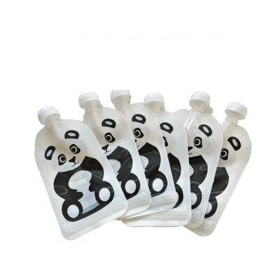 6 water bottles with Zip - Panda Collection