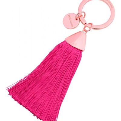 Schlüsselanhänger, Tassel kupfer/pink