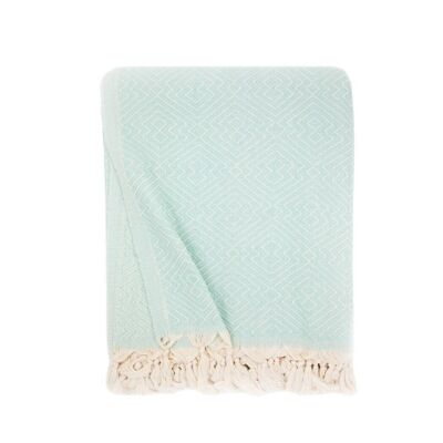 ATOM Cotton Plaid / Throw / XXL Beach Towel / Spa & Sauna Towel Mint - 200x250 cm