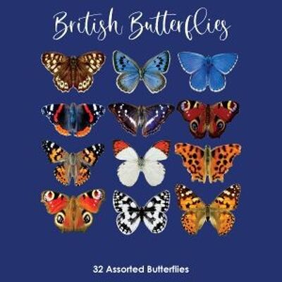 Crystal Candy Edible Butterflies.  British Butterflies. 32 Per Pack