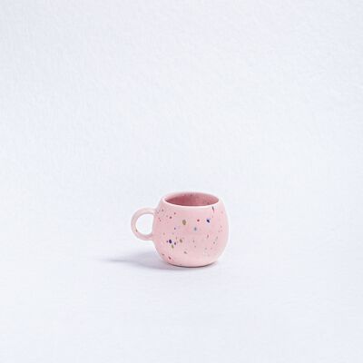 New Party Taza de café espresso con forma de bola, color rosa, 90 ml