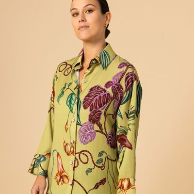 Botanic Lyocell Maxi oversize shirt with vents