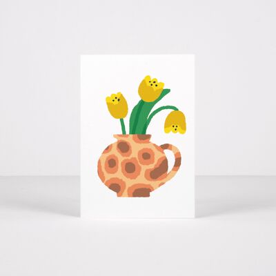 Carte de Pâques - Tulipes jaunes