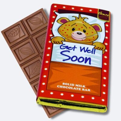 Get Well Soon Milk Chocolate Sentiment Bar