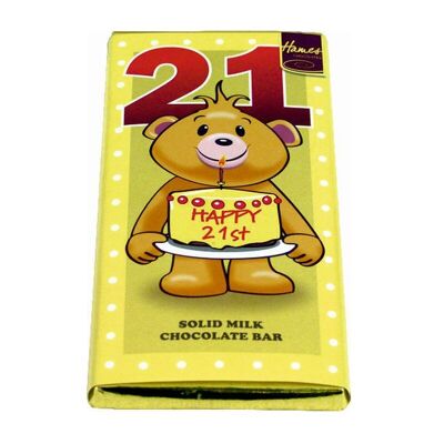 Happy 21st Birthday Milk Chocolate Bar