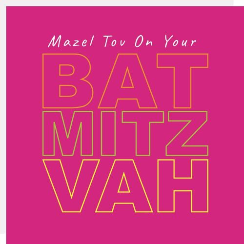 Bat Mitzvah Pink Card