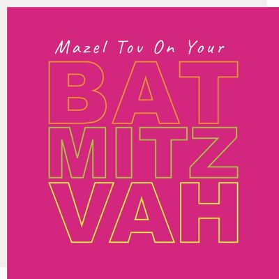 Bat Mitzvah Pink Card