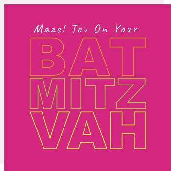 Carte rose Bat Mitzvah