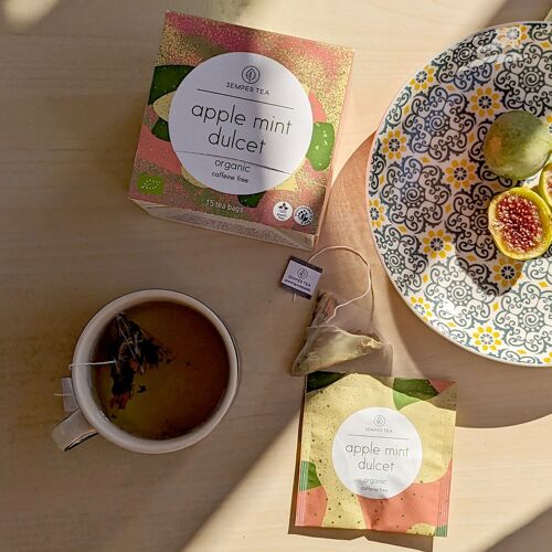 APPLE MINT DULCET organic tea I Tea pyramid in sachet ZERO PLASTIC